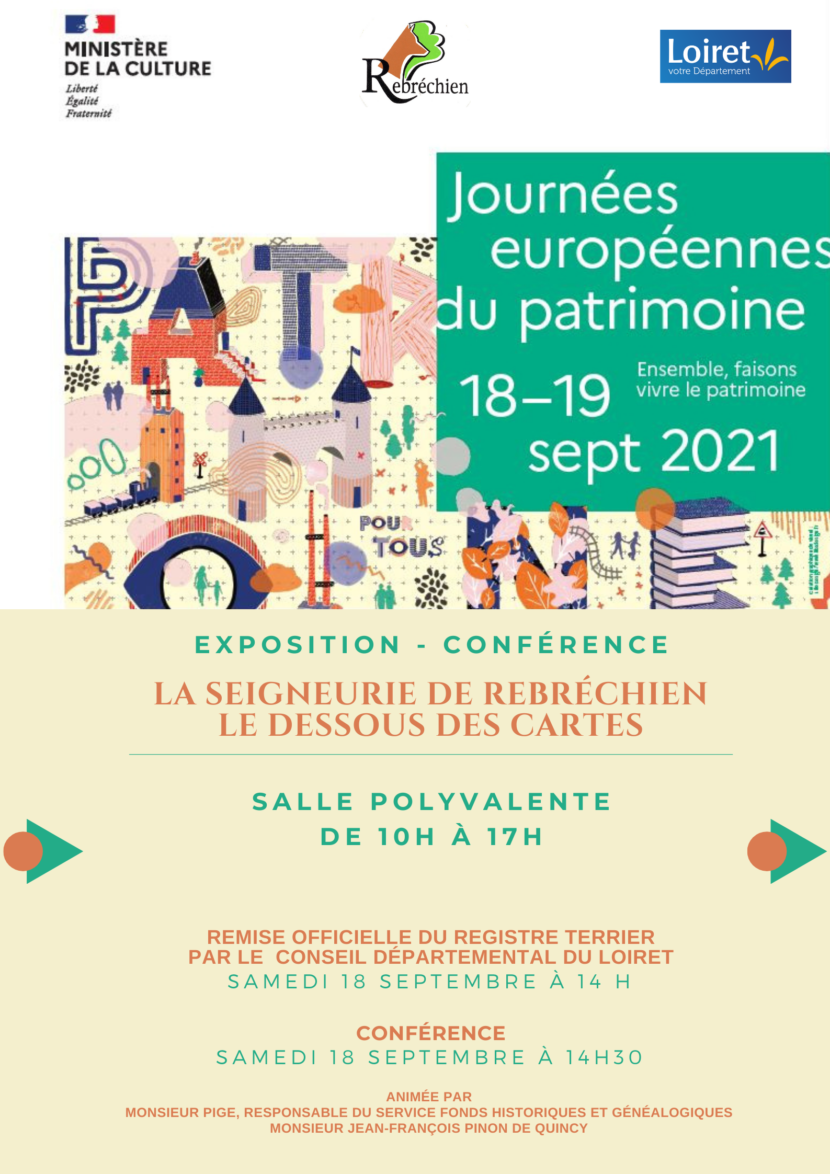 18 et 19 septembre 2021 :  Journées du patrimoine à Rebréchien
