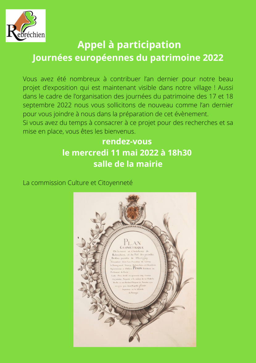 réunion projet exposition – journées européennes du patrimoine 2022