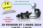 29 février - Stage d'échecs La Clairière