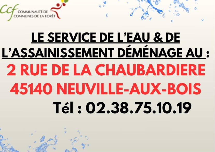 déménagement du service de l’eau et de l’assainissement