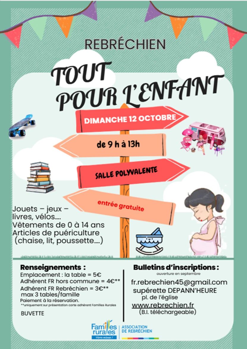 12 OCT : TOUT POUR L’ENFANT (Familles Rurales)