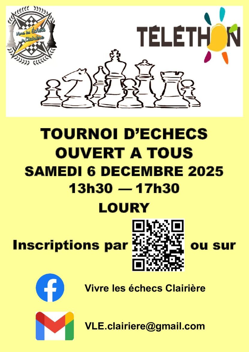 06 déc : Tournoi d’échecs VLE – LOURY