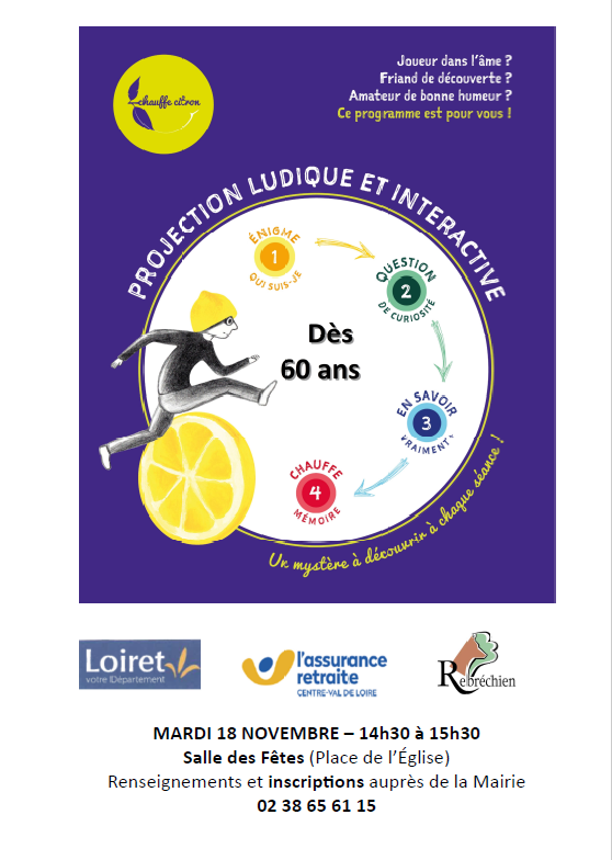 18 nov : Atelier séniors CHAUFFE-CITRON