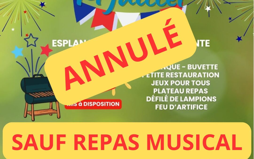 Annulation des festivités du 14 juillet 2026