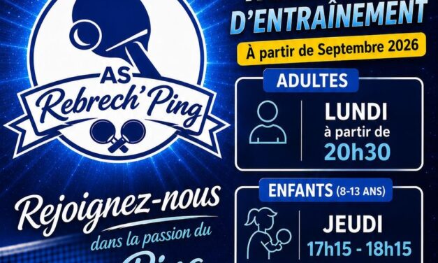 Septembre 2026 : Nouvelle association de tennis de table