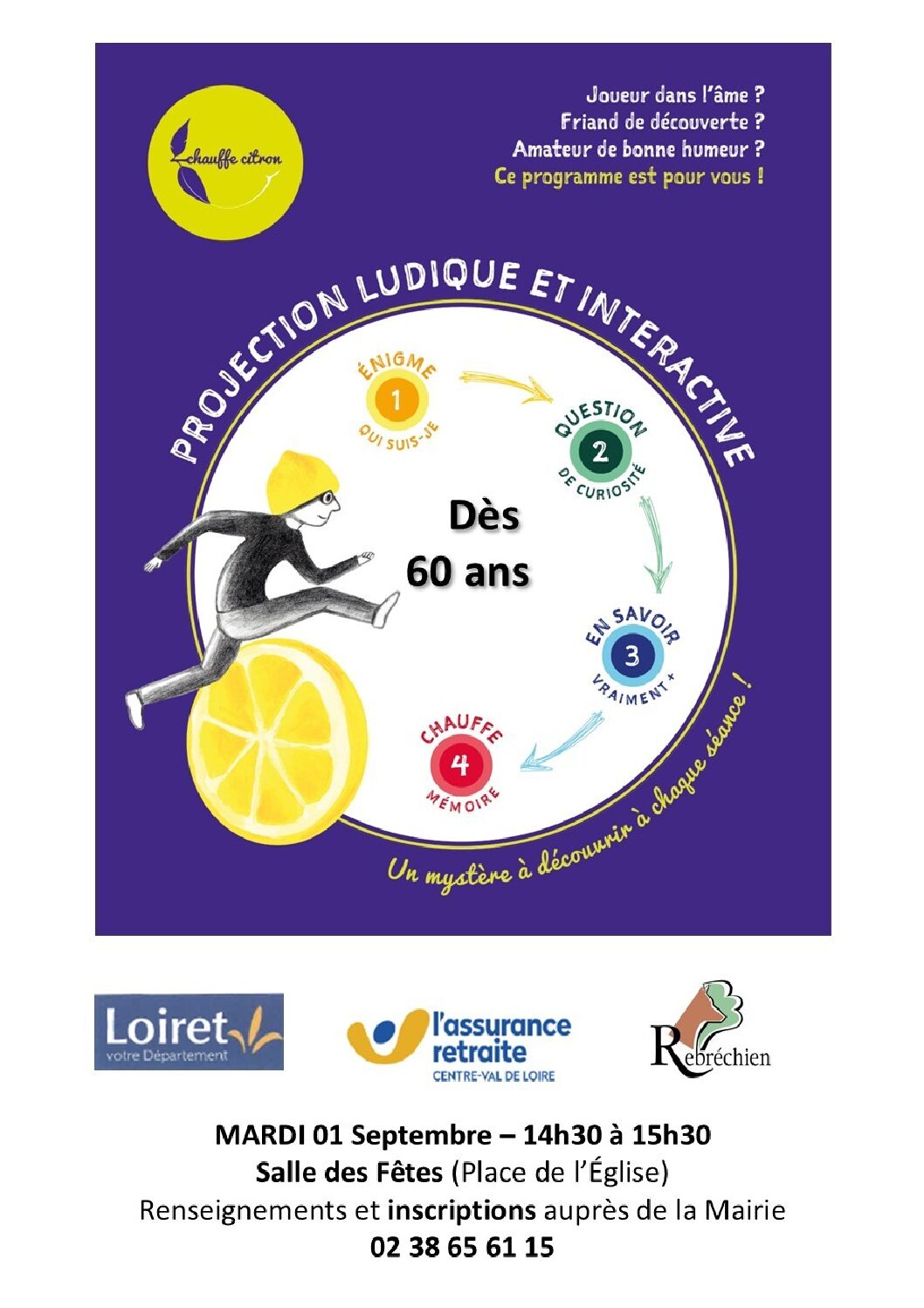 1er sept : atelier séniors chauffe citron 14h30